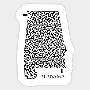 Alabama State Outline Maze & Labyrinth Sticker